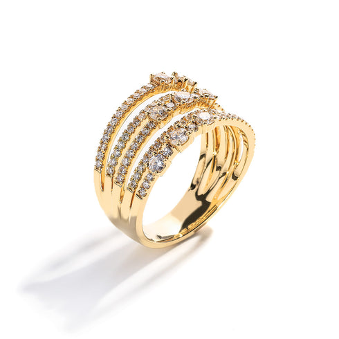 5 Row Split Shank Diamond Ring - 3